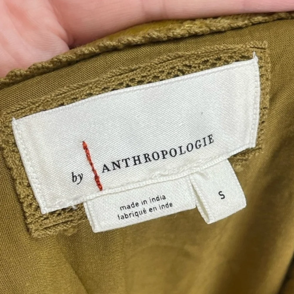 Anthropologie Gold Velvet High Low Dress - Picture 5 of 7